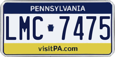 PA license plate LMC7475