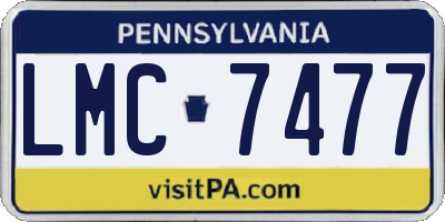 PA license plate LMC7477