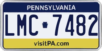 PA license plate LMC7482