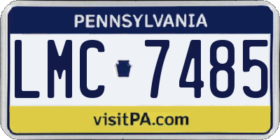 PA license plate LMC7485