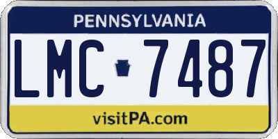 PA license plate LMC7487