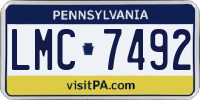 PA license plate LMC7492