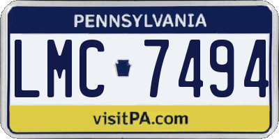 PA license plate LMC7494