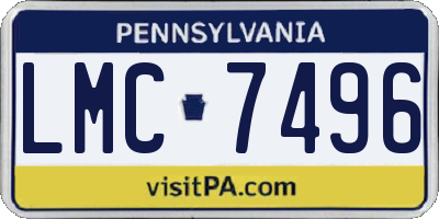 PA license plate LMC7496