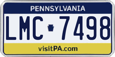PA license plate LMC7498