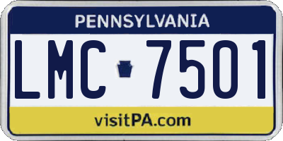 PA license plate LMC7501