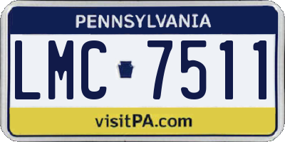 PA license plate LMC7511