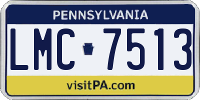 PA license plate LMC7513