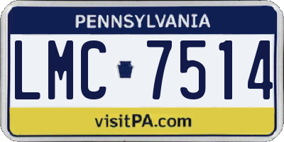 PA license plate LMC7514