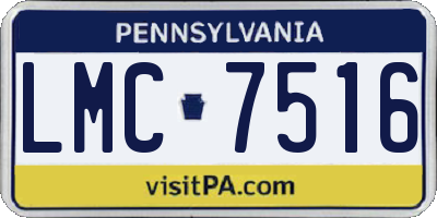 PA license plate LMC7516