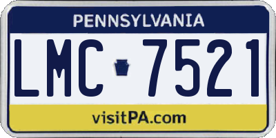 PA license plate LMC7521