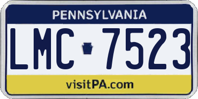 PA license plate LMC7523