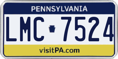 PA license plate LMC7524