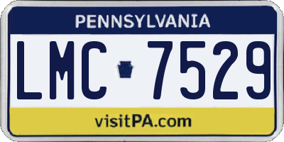PA license plate LMC7529