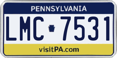 PA license plate LMC7531