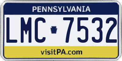 PA license plate LMC7532