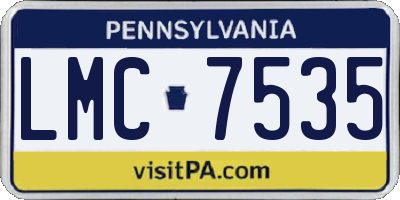 PA license plate LMC7535