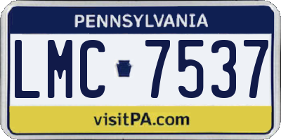 PA license plate LMC7537