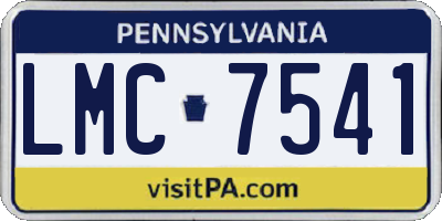 PA license plate LMC7541
