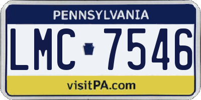 PA license plate LMC7546