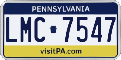 PA license plate LMC7547