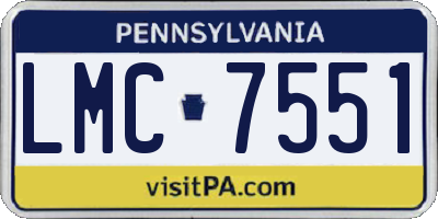 PA license plate LMC7551
