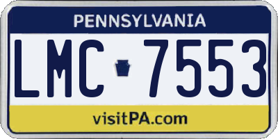PA license plate LMC7553