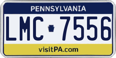 PA license plate LMC7556