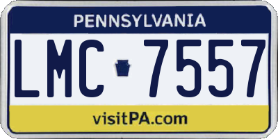 PA license plate LMC7557