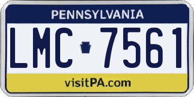 PA license plate LMC7561