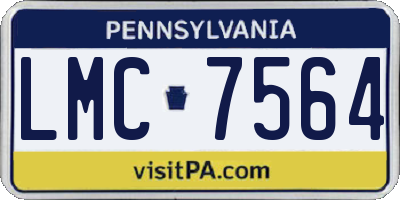 PA license plate LMC7564