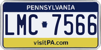 PA license plate LMC7566
