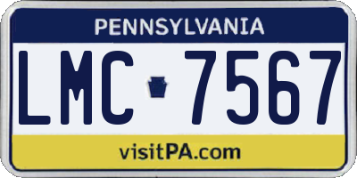 PA license plate LMC7567