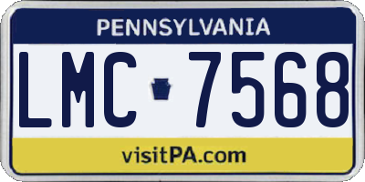 PA license plate LMC7568