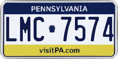 PA license plate LMC7574