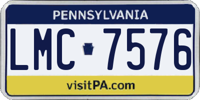 PA license plate LMC7576