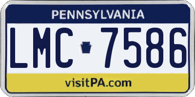PA license plate LMC7586