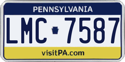 PA license plate LMC7587