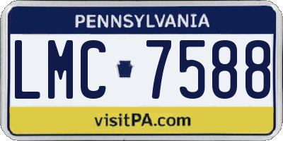 PA license plate LMC7588