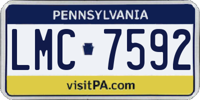 PA license plate LMC7592