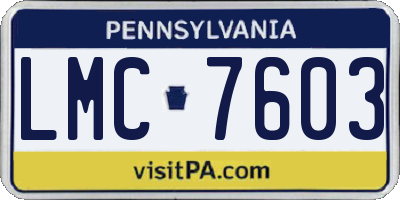 PA license plate LMC7603