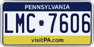 PA license plate LMC7606