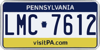 PA license plate LMC7612