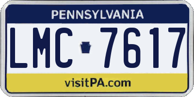 PA license plate LMC7617