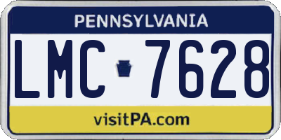 PA license plate LMC7628