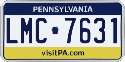 PA license plate LMC7631