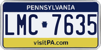 PA license plate LMC7635
