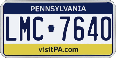 PA license plate LMC7640