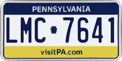 PA license plate LMC7641