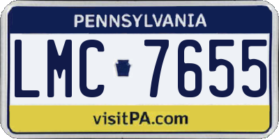PA license plate LMC7655